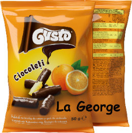 Gusto Ciocoleti Pufuleti cu invelis de cacao și aromă de portocale 50 g