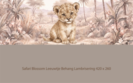 Safari Blossom Leeuwtje Behang   – Lambrisering