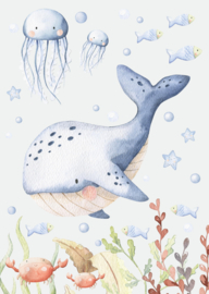 kinderposter sealife - onderwaterwereld walvis