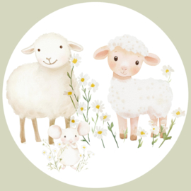 Boerderijdieren Muurcirkel Pastel Set van 5