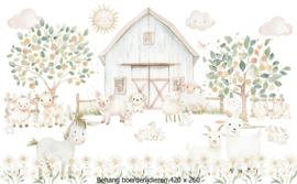 Boerderijdieren Behang Pastel