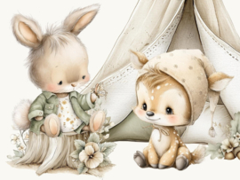 Kleine Bosvriendjes – Behang voor baby- en kinderkamer