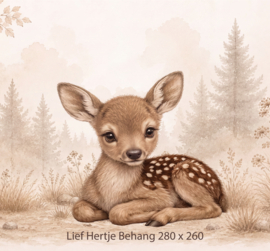 Lief Hertje in het Bos – Neutraal Woodland Behang voor de baby- of kinderkamer