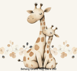Giraffe Hug Behang – Liefdevolle Giraffen Knuffel voor de Kinderkamer