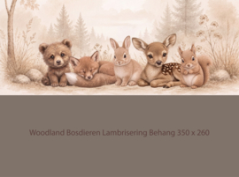 Woodland Bosdieren -Lambrisering donker Taupe