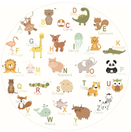 Muurcirkel kinderkamer dieren ABC - alfabet