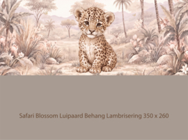 Safari Blossom Luipaard Behang   – Lambrisering