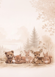 Poster Woodland Bosdieren - Kinderkamer