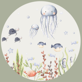Sea Life -  Onder Waterwereld  Muurcirkel Set van 5