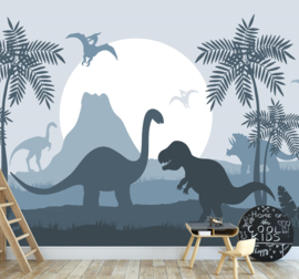 Behang  kinderkamer dino