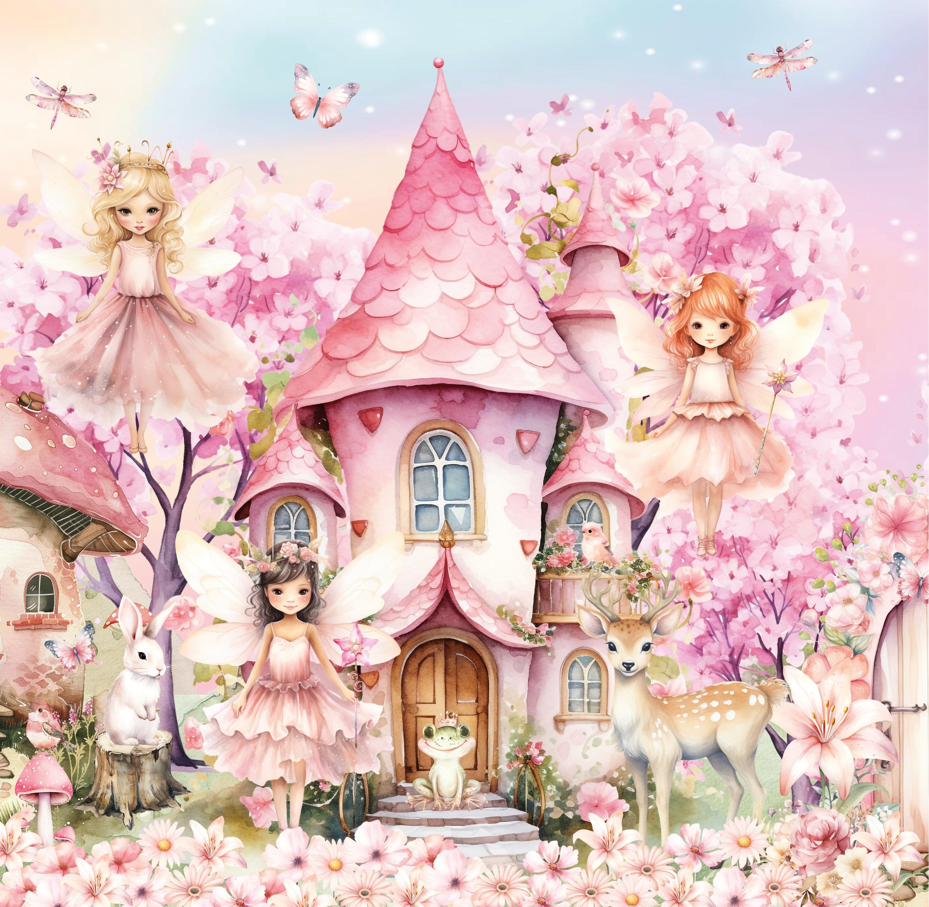 Op Maat Behang Elfen Pink Della