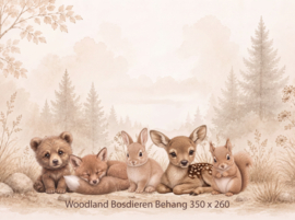 Woodland Bosdieren – Neutraal Woodland Behang voor de baby- of kinderkamer
