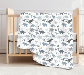 Ledikantdeken Dino Blauw