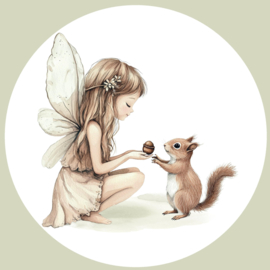 Elfjes Naturel Muurcirkel  Set van 5