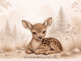 Lief Hertje in het Bos – Neutraal Woodland Behang voor de baby- of kinderkamer