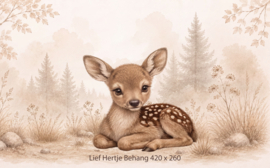 Lief Hertje in het Bos – Neutraal Woodland Behang voor de baby- of kinderkamer