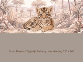 Safari Blossom Tijgertje Behang   – Lambrisering