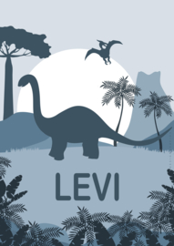 Poster dino met naam  brachiosaurus