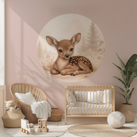 Muurcirkel Lief Hertje | Woodland Muurcirkel voor de baby- of kinderkamer