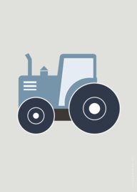 poster kinderkamer  tractor jeansblauw