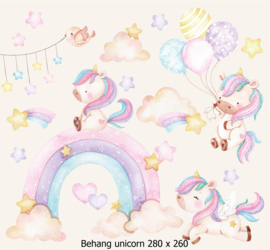 Wandvullend behang  unicorn - kinderkamer