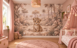 Safari Blossom Luipaard – behang