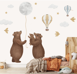 Kinderkamer behang  beer en maan