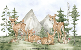 Behang kinderkamer bosdieren forest baby's