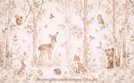 Dromerige Bosdieren Behang - Wandvullend