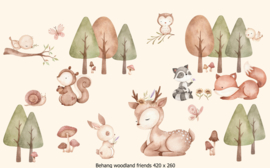 Kinderkamer behang woodland friends