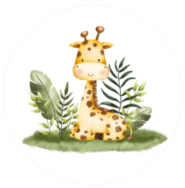Muurcirkel kinderkamer jungle safari giraffe