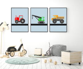 poster  tractor rood