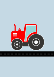 poster  tractor rood