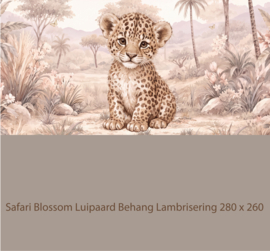 Safari Blossom Luipaard Behang   – Lambrisering