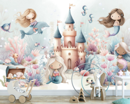 Zeemeerminnen Behang Wandvullend