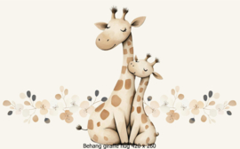 Giraffe Hug Behang – Liefdevolle Giraffen Knuffel voor de Kinderkamer