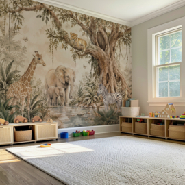 Savanne Droom – Jungle Behang met Dieren