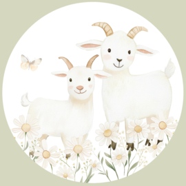 Boerderijdieren Muurcirkel Pastel Set van 5