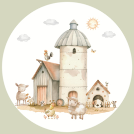 Boerderij Dieren Muurcirkel  Set van 5
