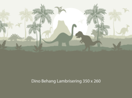 Dino behang kinderkamer – Lambrisering - olijfgroen