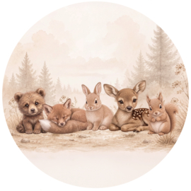 Woodland Bosdieren – Neutraal Woodland Muurcirkel