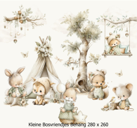 Kleine Bosvriendjes – Behang voor baby- en kinderkamer