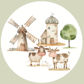 Boerderij Dieren Muurcirkel  Set van 5