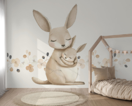Kangaroo Hug Behang – In Neutrale Tinten