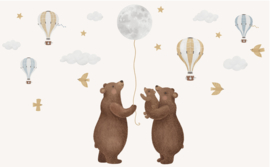 Kinderkamer behang  beer en maan