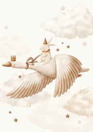 Poster droomvlucht konijn