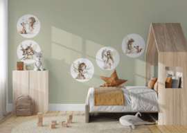 Elfjes Naturel Muurcirkel  Set van 5