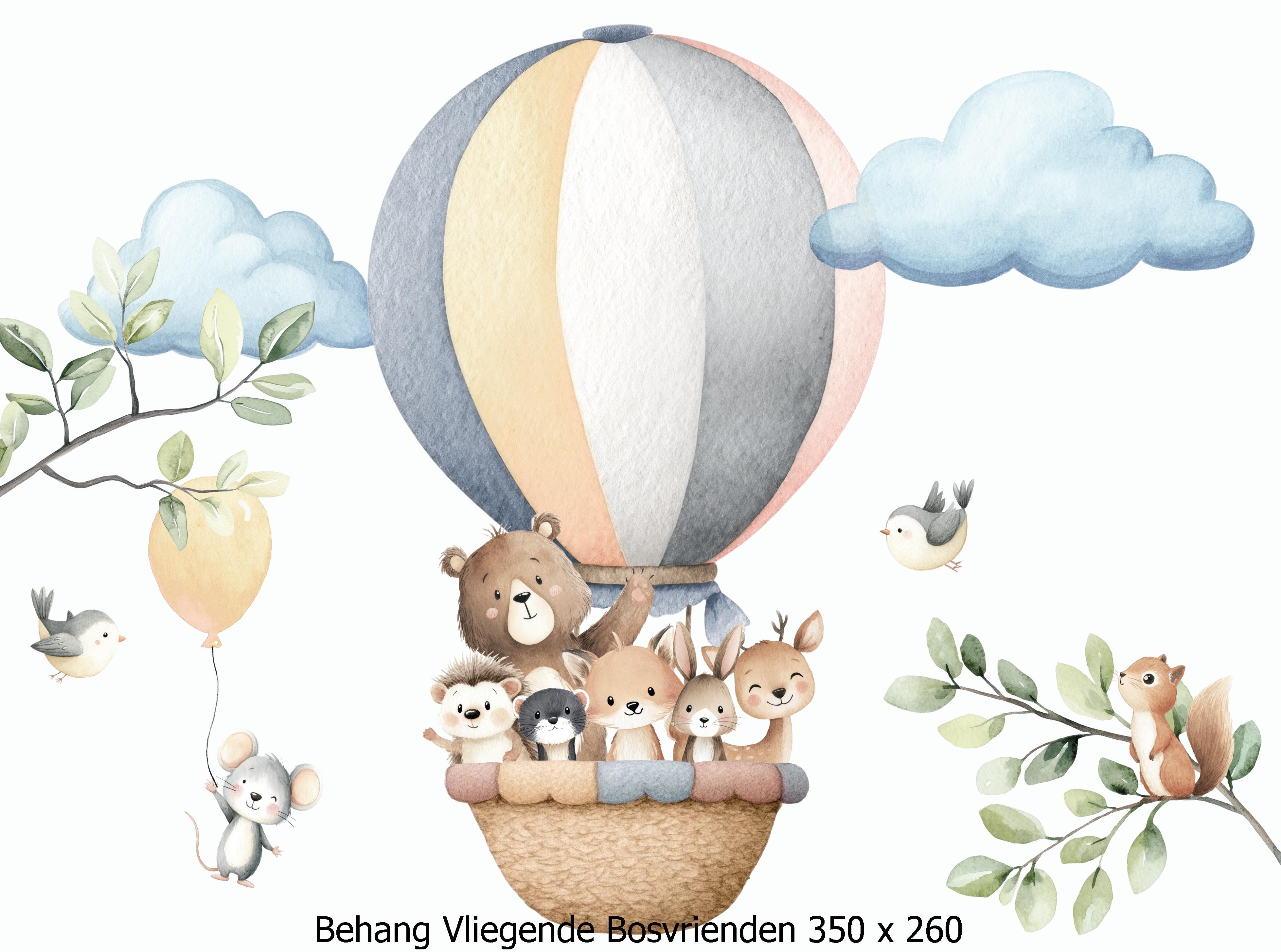 Behang Vliegende Bosvrienden