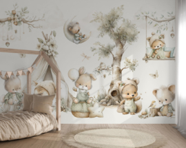 Kleine Bosvriendjes – Behang voor baby- en kinderkamer