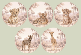 Muurcircel Safari Blossom Set van 5